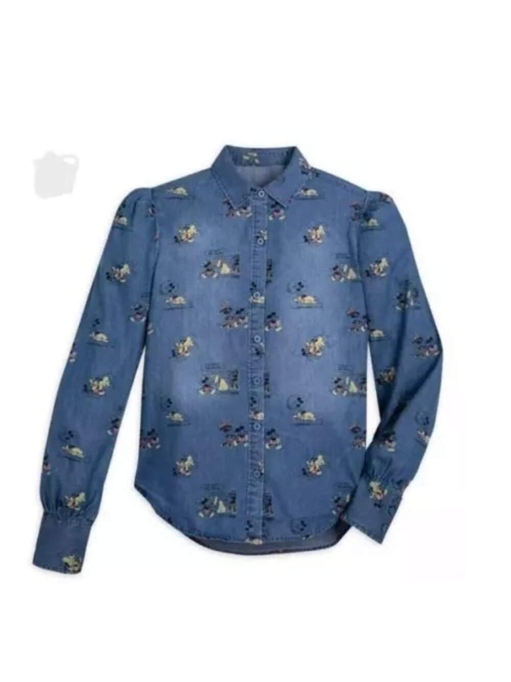 Disney Parks "Her Universe" Button Front Long Sleeve Denim Shirt Blue Sz 3X NWT